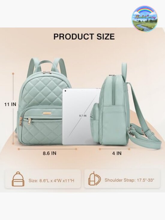 Vegan Leather Mini Backpack Purse for Travel Work Shopping